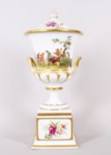 Große jagdliche Deckelvase, Rosenthal, 1920er Jahre 