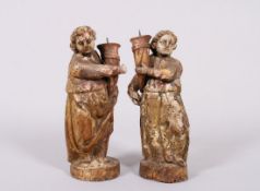 Paar figürliche Barock-Kerzenhalter, wohl Süddeutsch, 18.Jh. 