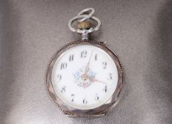 Kleine Damentaschenuhr, 800er Silber, deutsch, um 1900/20 