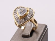 Großer Diamant-Ring, 750er Gelbgold, 2. Hälfte 20.Jh. 