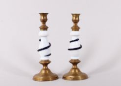 Biedermeier-Leuchterpaar, wohl Böhmen, 2.Hälfte 19.Jh. 