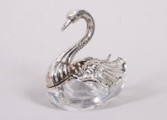 Figürliche Salière, 835er Silber/Glas, August Betz, Schwäbisch Gmünd, 20.Jh. 