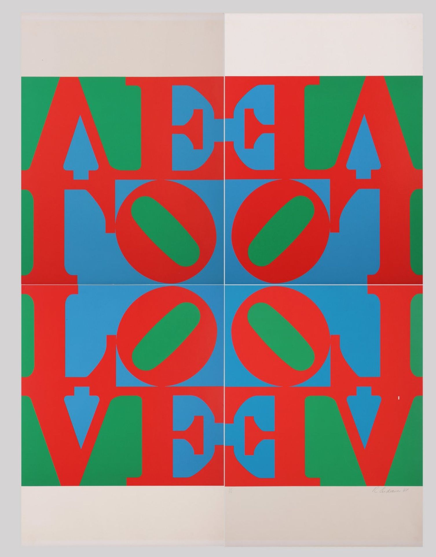 Robert Indiana (1928, New Castle, Indiana - 2018, Vinalhaven, Maine), "The Great Love Wall" (1968) 