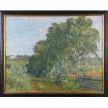 Impressionistische Sommerlandschaft mit Kühen, Anfang 20. Jhd. 