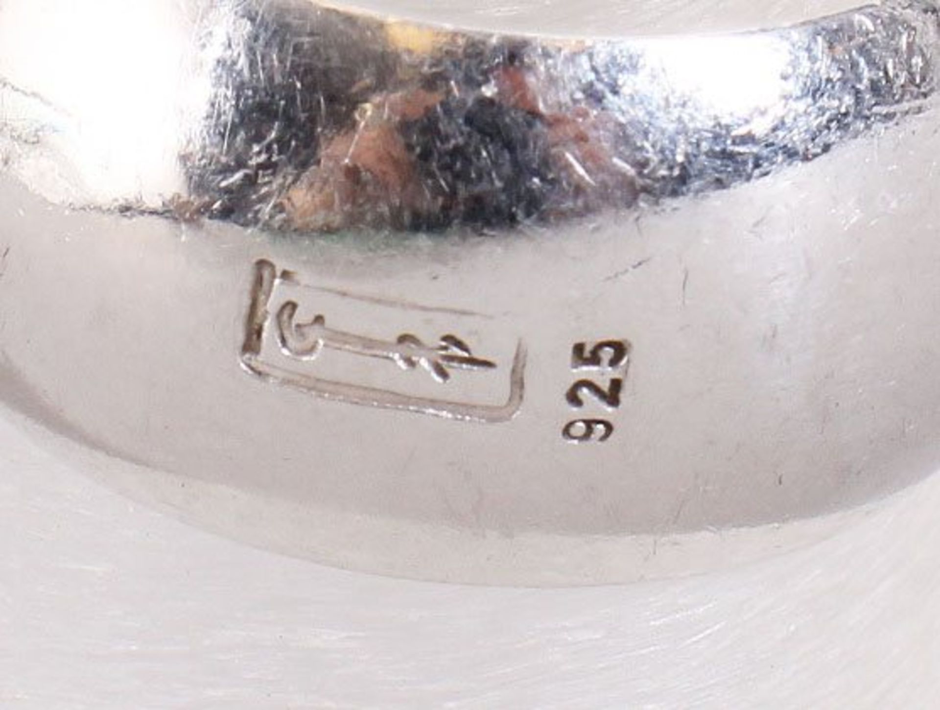 Großer Turmalin-Ring, 925er Silber/900er Gold, 21.Jh.  - Bild 5 aus 5