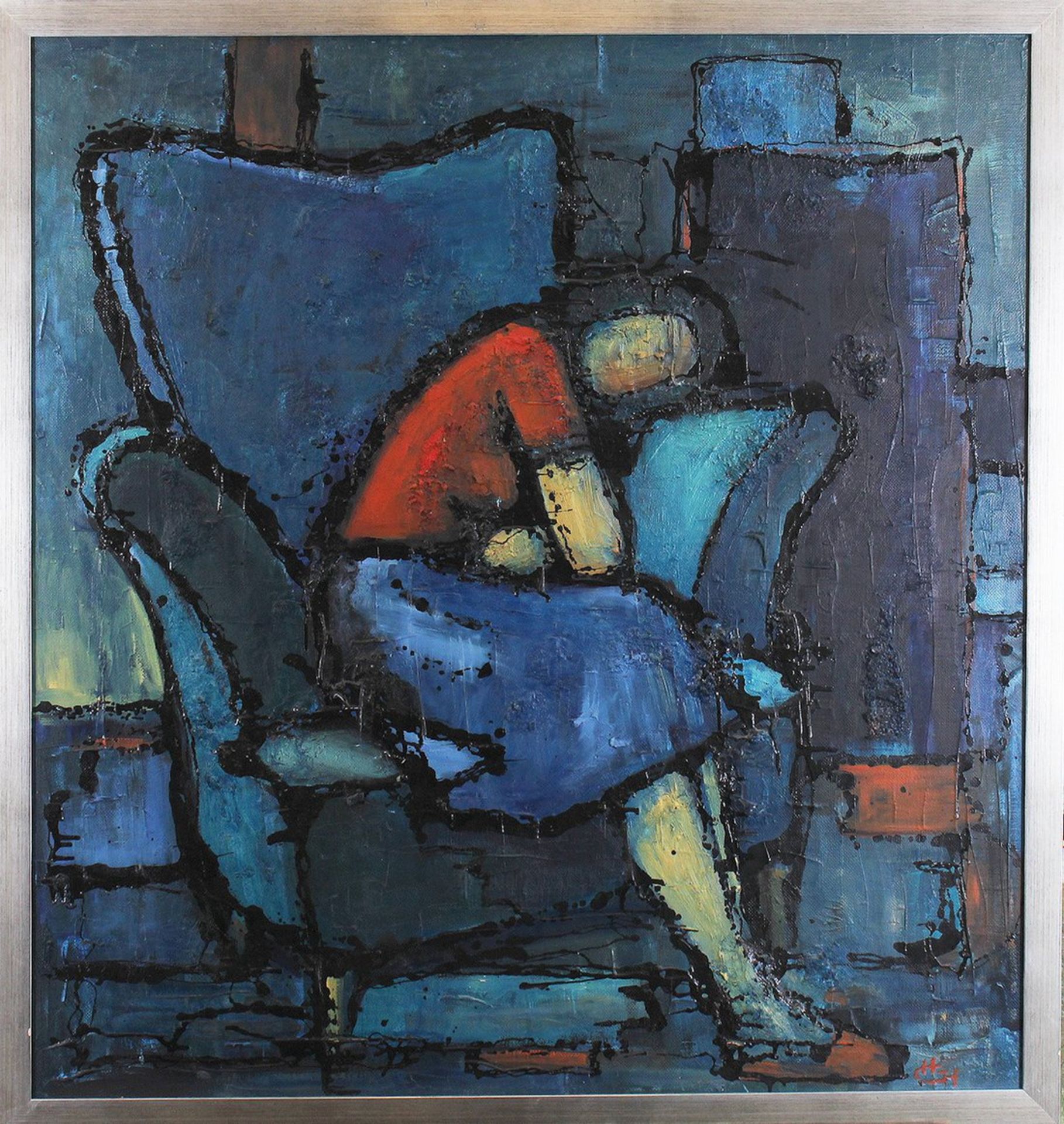 "Schlafende Frau im Sessel", 20. Jhd. 