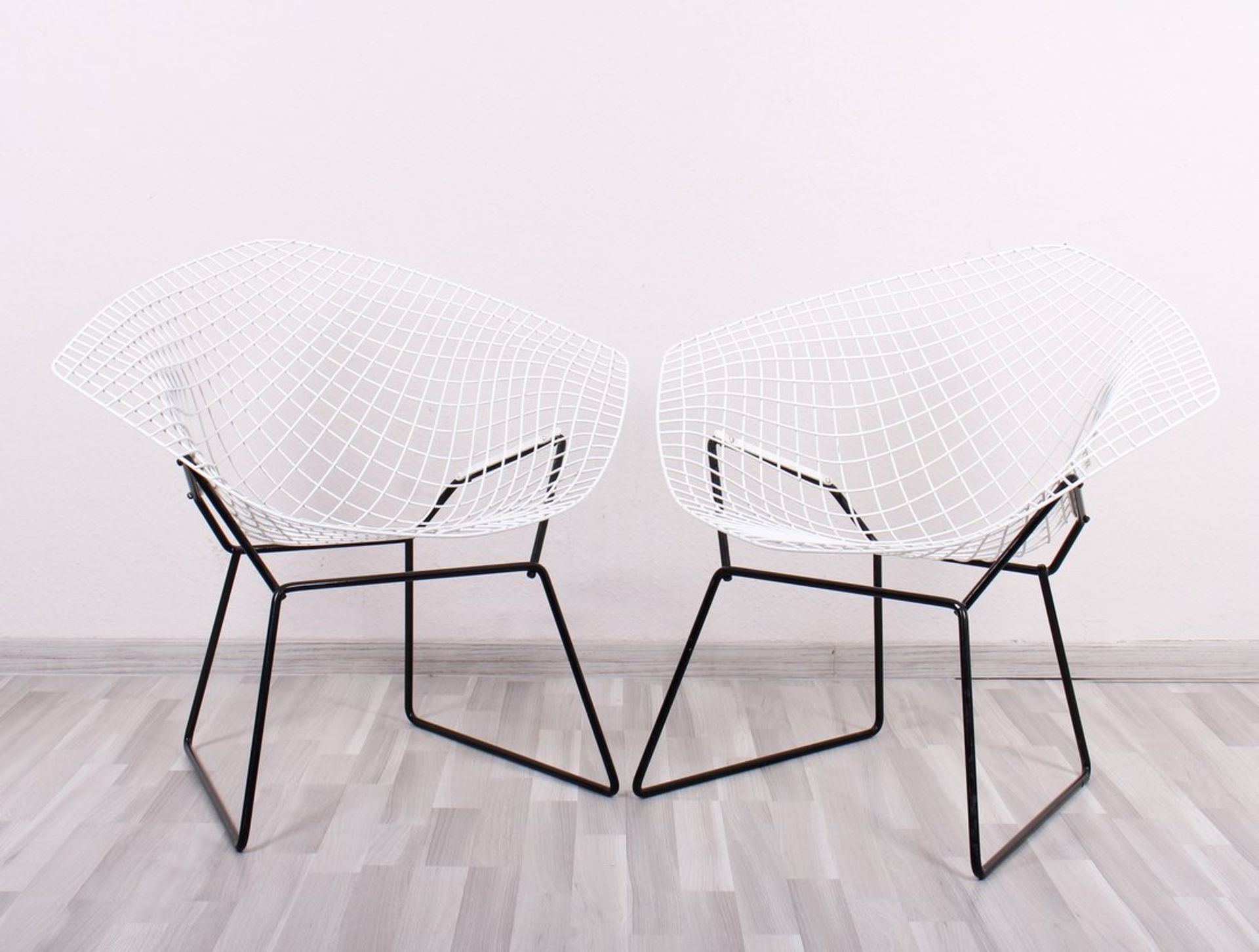 Paar "Diamond Chairs", Entwurf Harry Bertoia für Knoll International, 1960er Jahre 