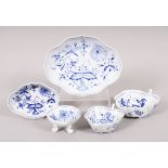 Konvolut Porzellan, Meissen, Form "Neuer Ausschnitt", Dekor "Zwiebelmuster", 2. Hälfte 20.Jh. 