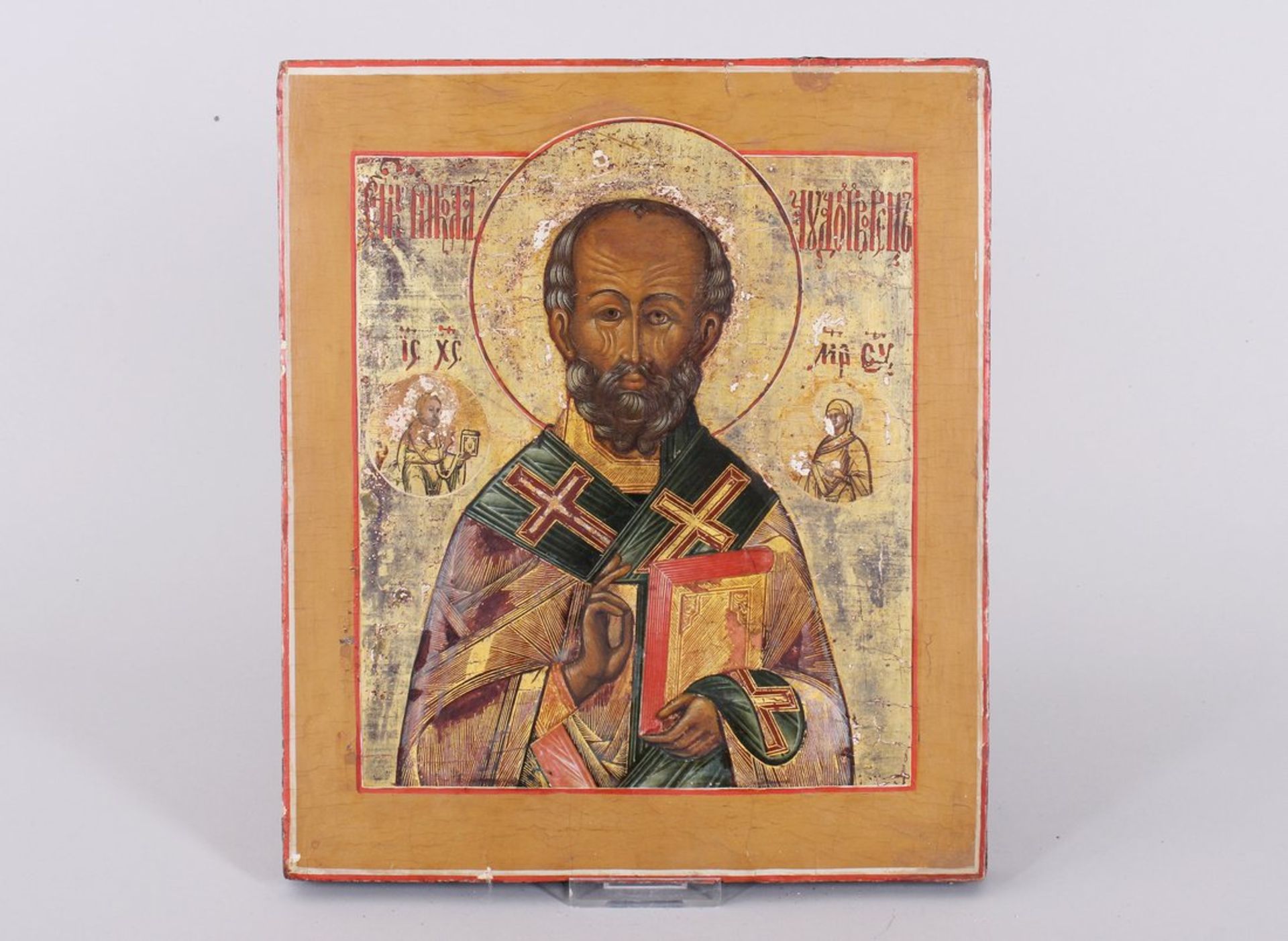 Ikone "Der heilige Nikolaus", wohl Palech, Russland, um 1850 