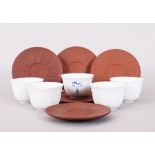 Fünf Koppchen mit Untertassen, Meissen, 1980er Jahre 