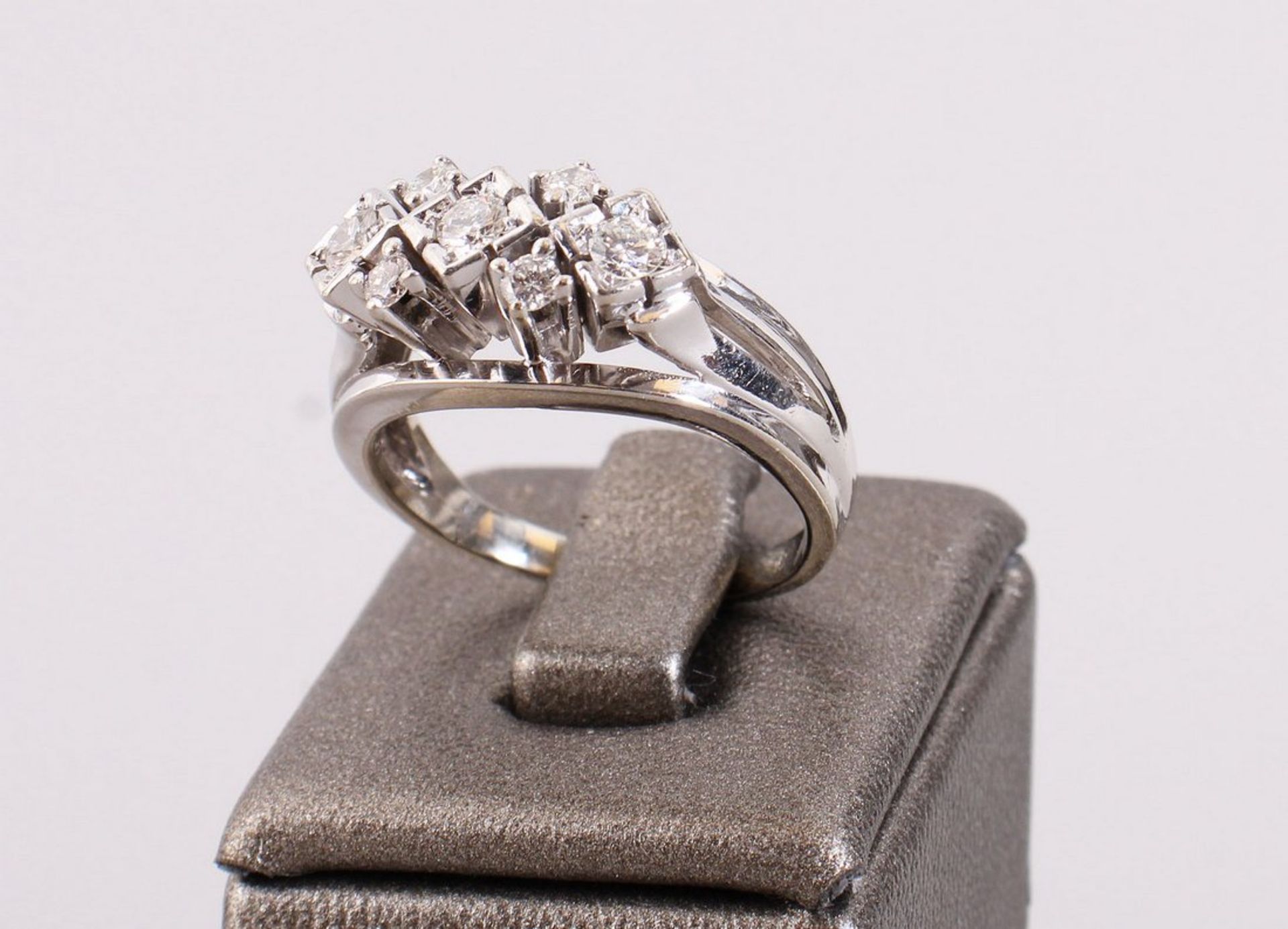 Brillant-Ring, 585er Weißgold, Mitte 20.Jh. 