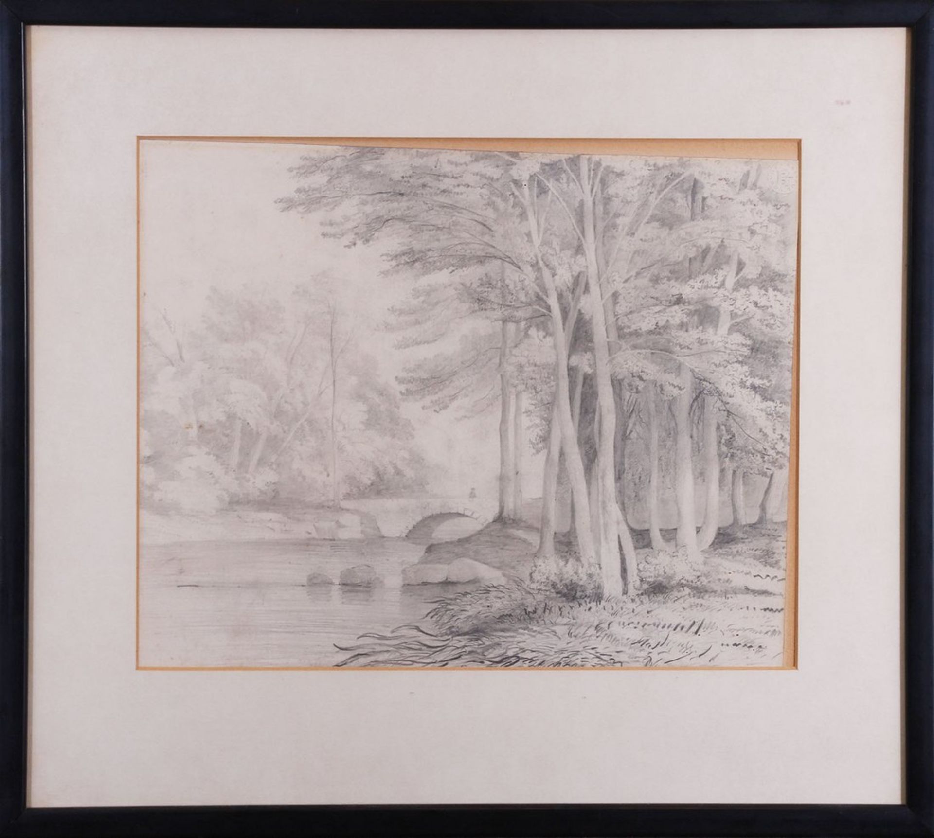 Flusslandschaft mit Brücke, 20. Jhd. 