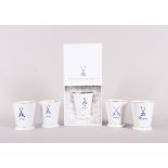 Fünf Becher, Meissen, davon vier Becher der Edition "Freunde des Meissener Porzellans", 1999/ 2001-