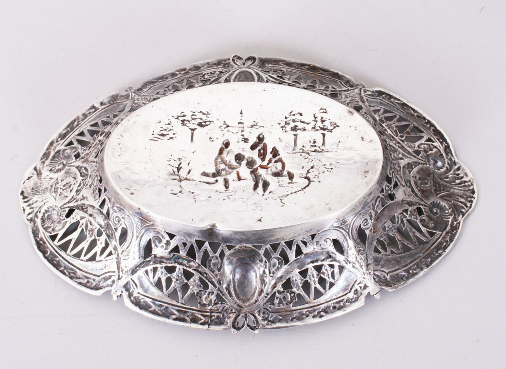 Historismus-Anbietschale, 800er Silber, Karl Söhnlein & Söhne, Hanau, um 1900  - Bild 4 aus 4