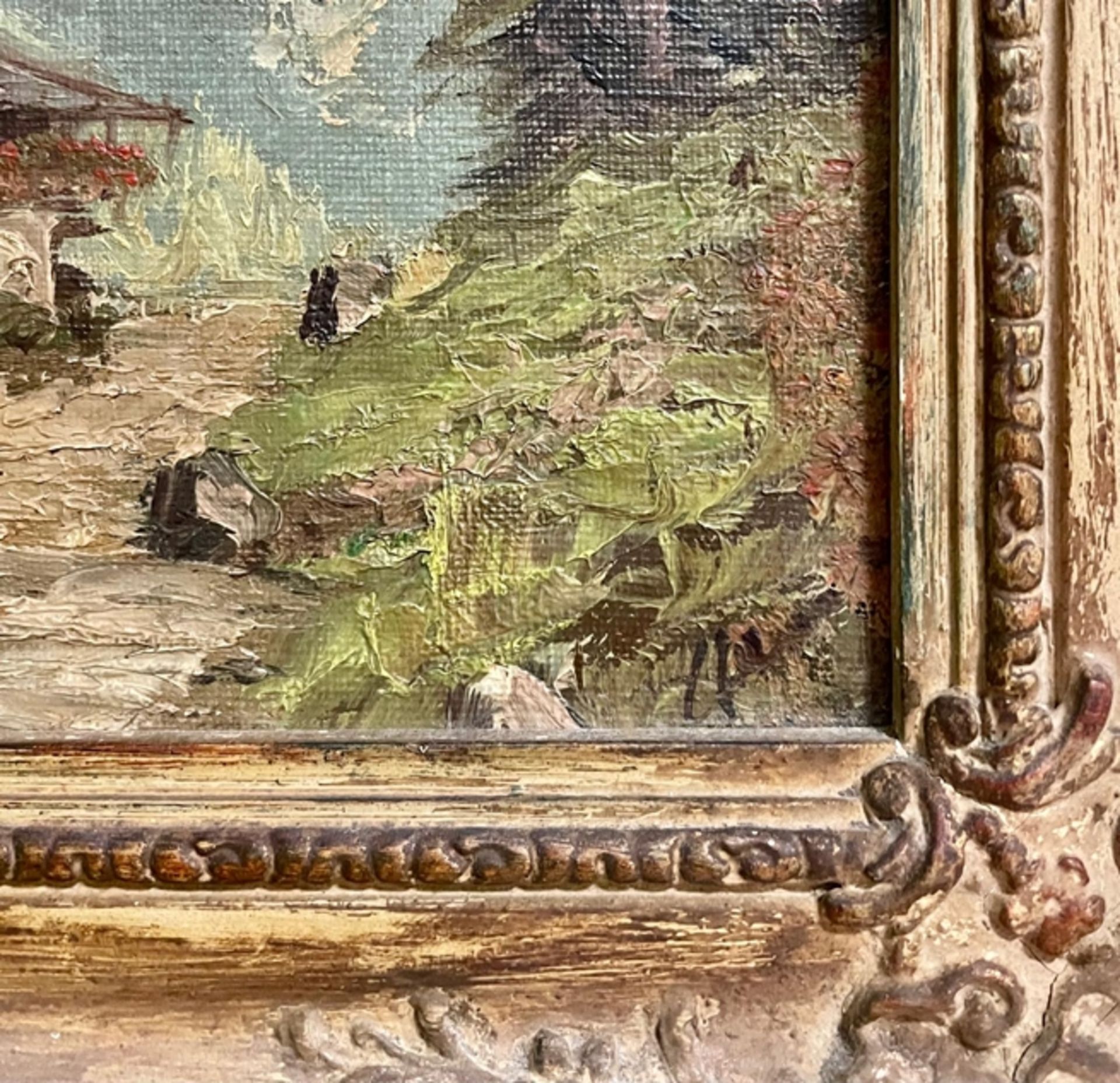 Hütte vor Alpenkulisse, 1920er Jahre  - Bild 3 aus 4