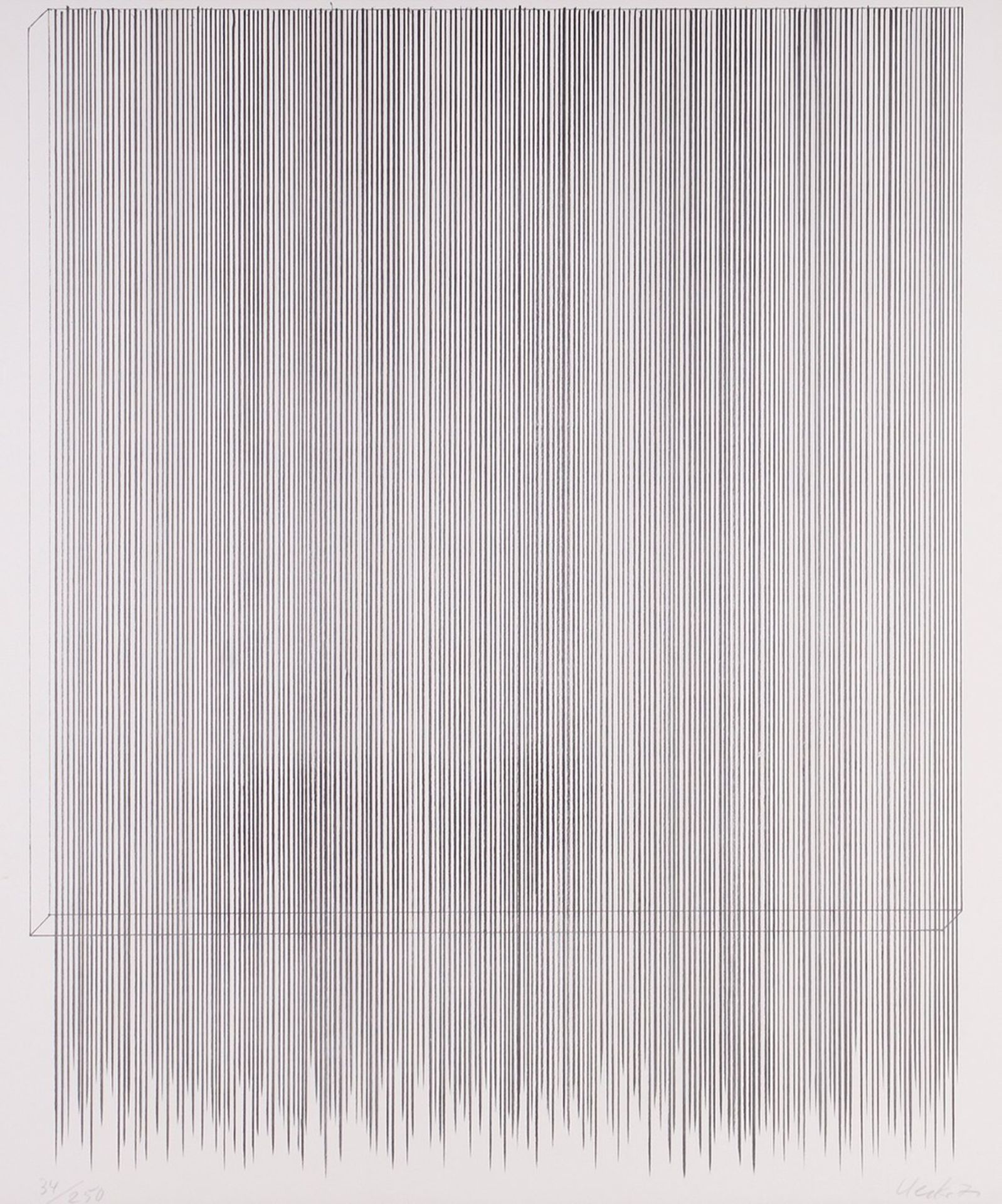 Günther Uecker (1930, Wendorf -2025, Düsseldorf), "Senkrechte Linien" (1971) 