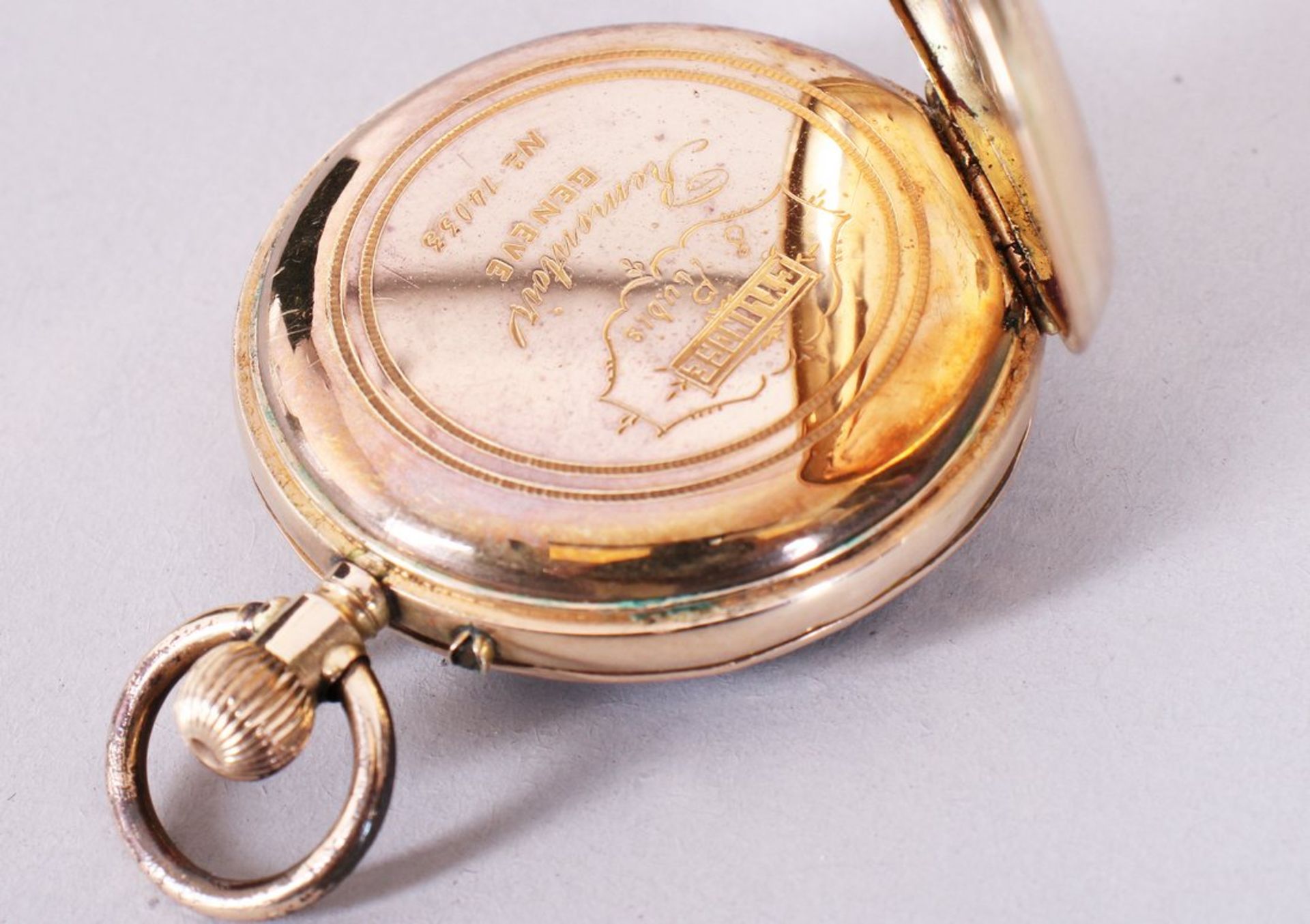 Damentaschenuhr, 585er Gelbgold, Remontoir Genève, Schweiz, um 1890-1910  - Bild 3 aus 6