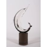 Glasskulptur "Delphin", wohl Skandinavien, 20.Jh. 