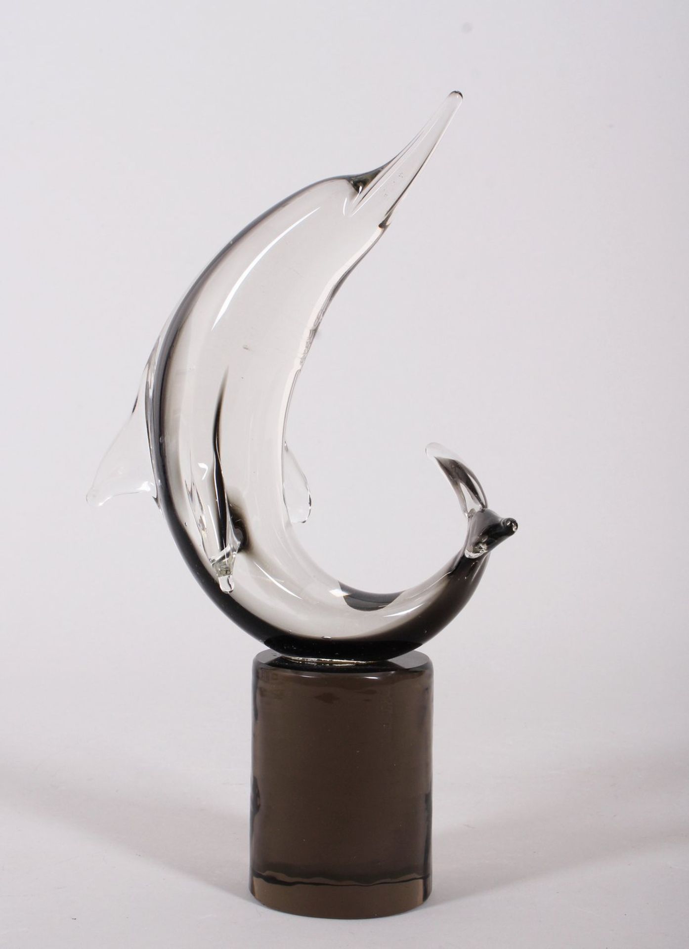 Glasskulptur "Delphin", wohl Skandinavien, 20.Jh. 
