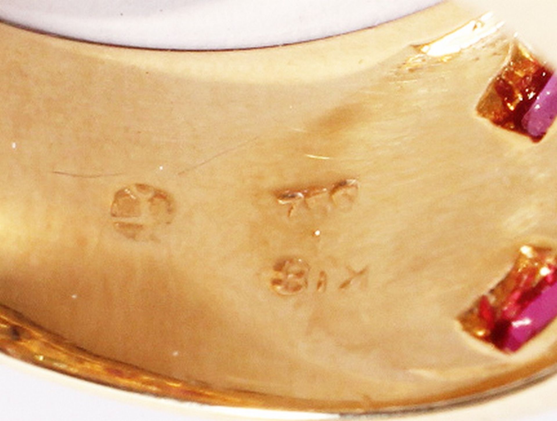 Cocktailring, 750er Gelbgold, 2. Hälfte 20.Jh.  - Bild 5 aus 5