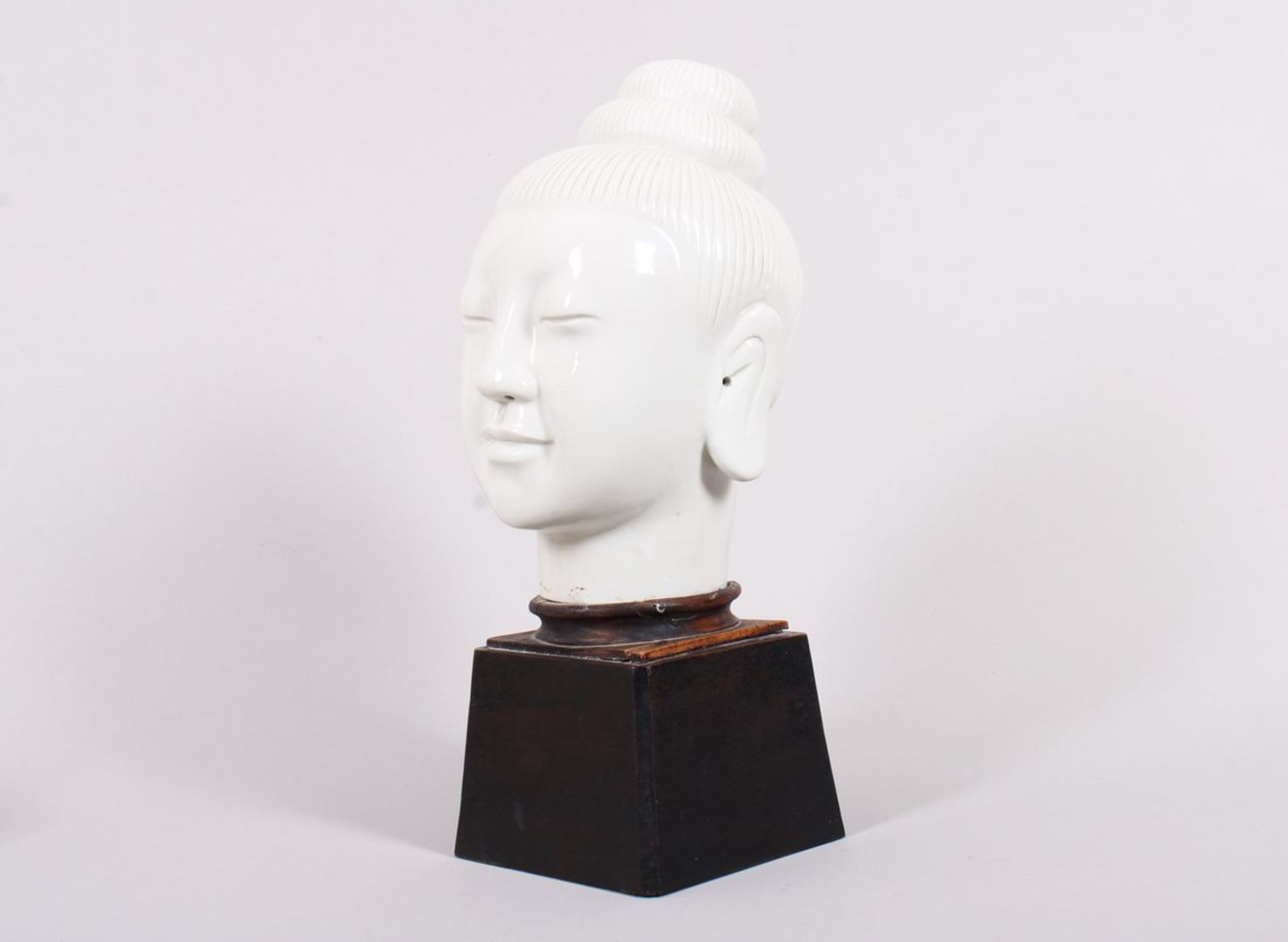 Buddha-Kopf, China, wohl späte Qing-Zeit, Blanc de Chine 