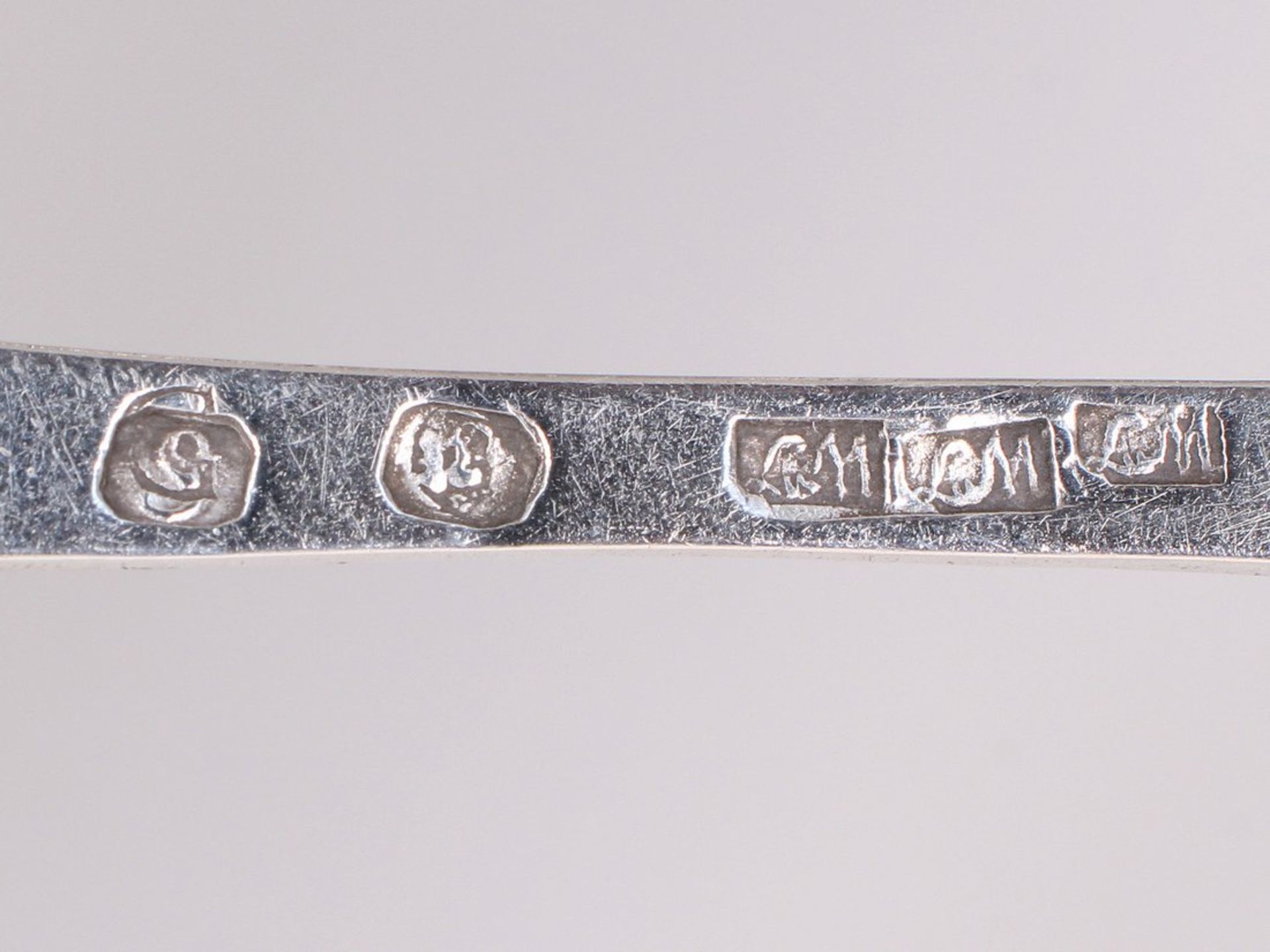 Sieben Speiselöffel, 12 Loth Silber, Norddeutschland, 18./19.Jh.  - Bild 5 aus 8