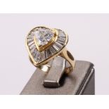 Großer Diamant-Ring, 750er Gelbgold, 2. Hälfte 20.Jh. 