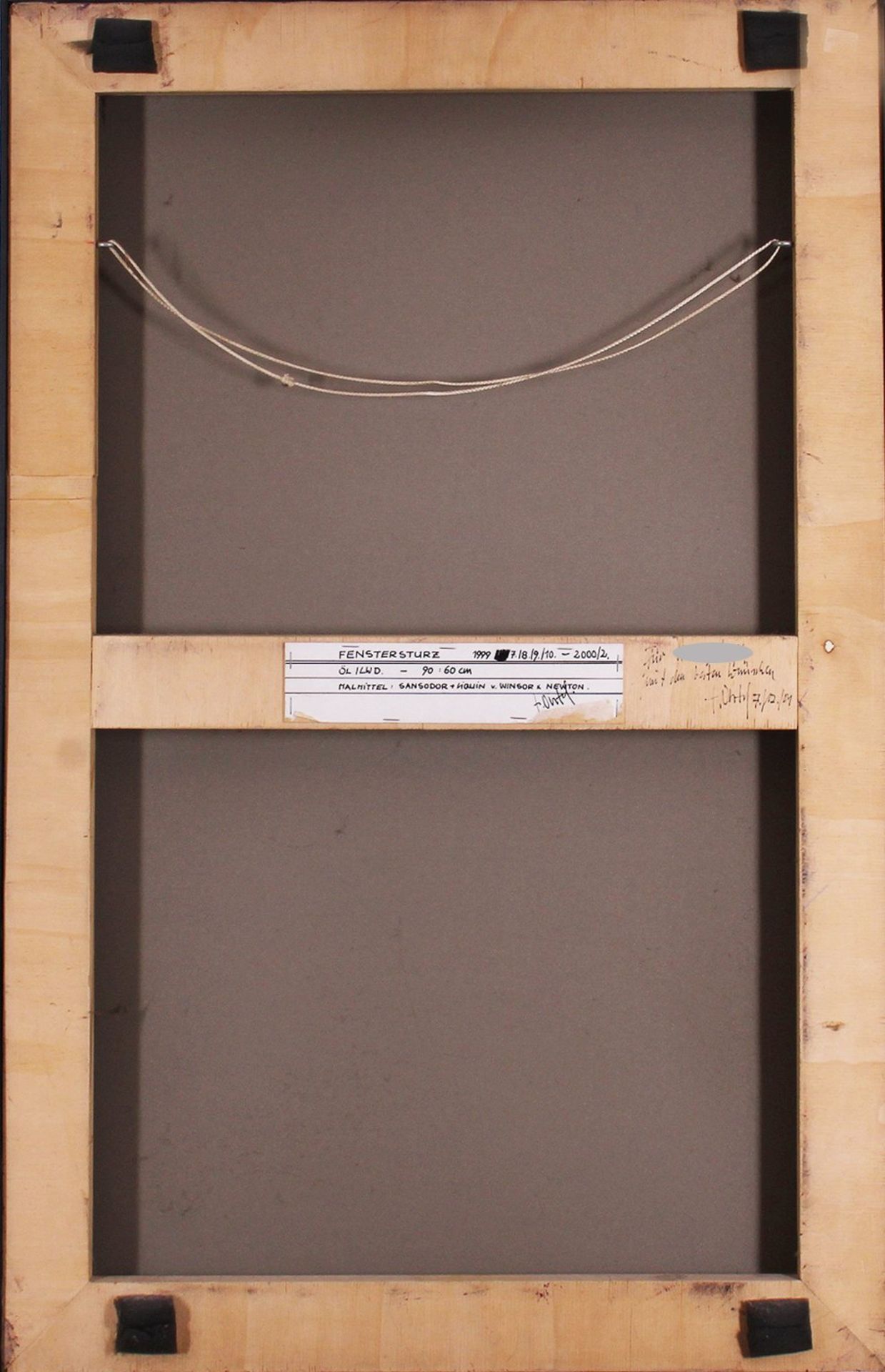 Eberhard Oertel (1937, Magdeburg - 2019, Kiel), "Fenstersturz", Acryl/Lw.  - Bild 4 aus 5