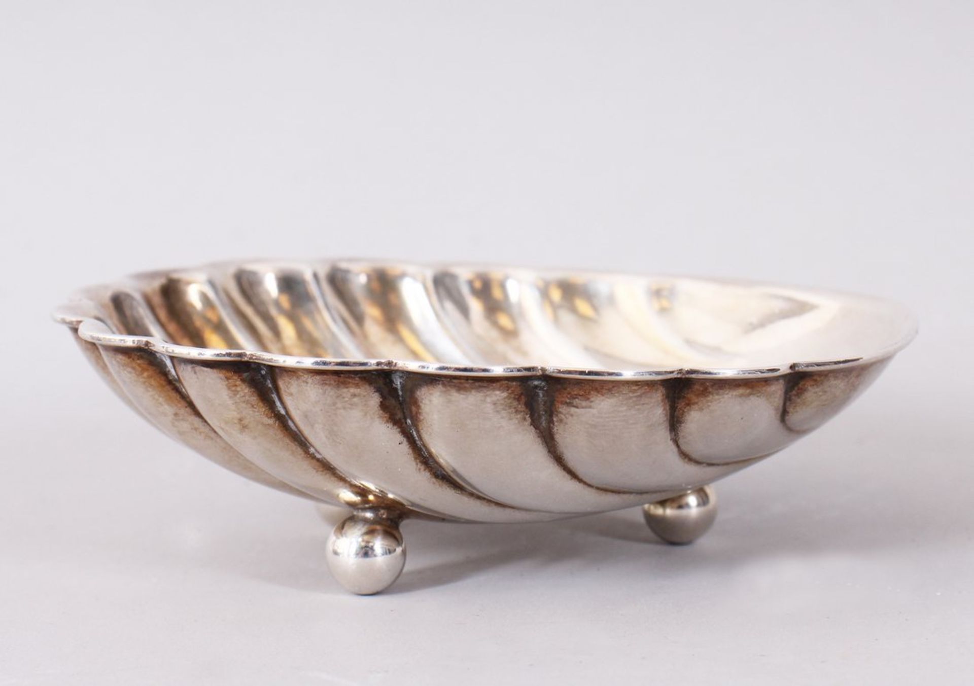 Muschelschälchen, Versilbert, Olri, Italien, 20.Jh. 