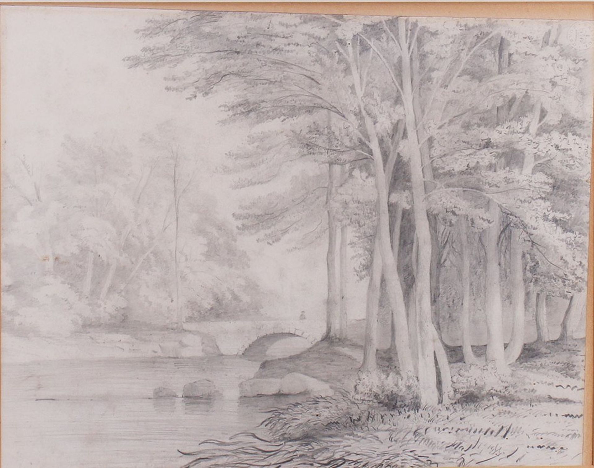 Flusslandschaft mit Brücke, 20. Jhd.  - Bild 2 aus 3