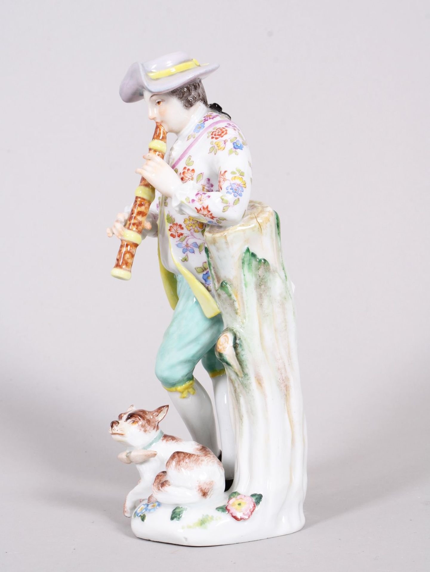 "Schäfer mit Flöte", Entwurf Johann Friedrich Eberlein für Meissen, Ausführung Mitte 20.Jh.  - Bild 2 aus 4