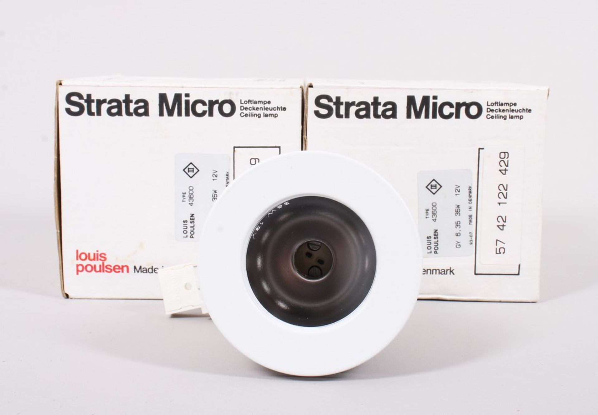 Paar Einbaustrahler "Strata Micro", Entwurf Alfred Homann für Louis Poulsen, Dänemark, 20./21. Jhd.