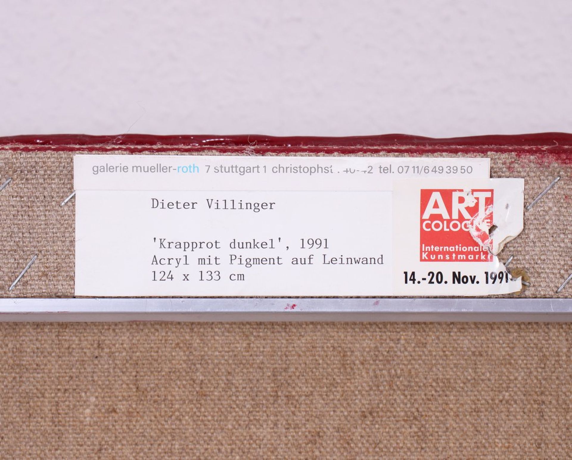 Dieter Villinger (geb. 1947, Bad Bergzabern), "Krapprot dunkel" (1991)  - Bild 7 aus 8
