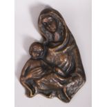 Madonnen-Relief, Bronze, wohl Mitte 20.Jh. 