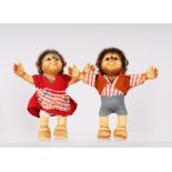 Zwei Mecki-Figuren, Steiff, 2. Hälfte 20.Jh. 