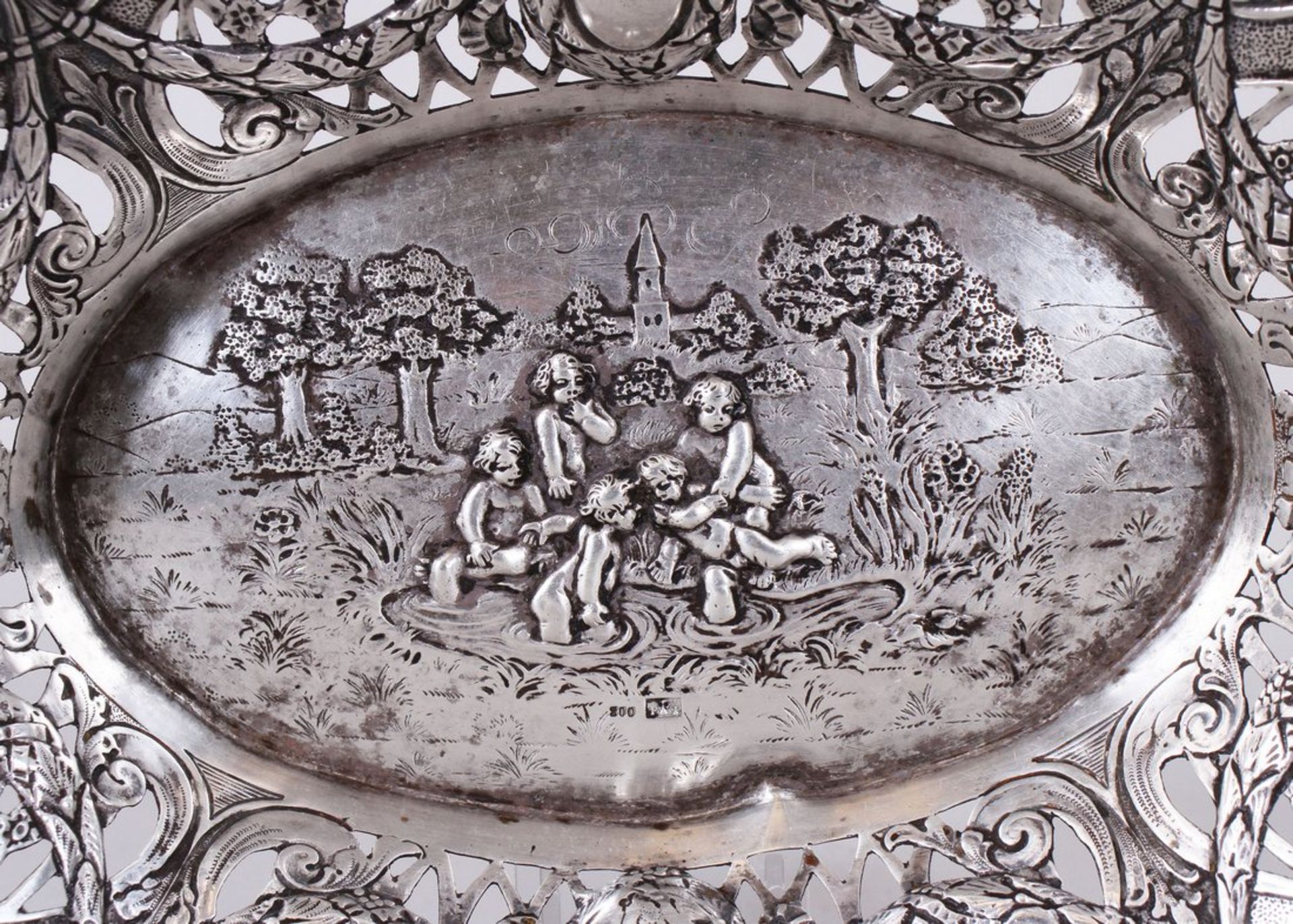 Historismus-Anbietschale, 800er Silber, Karl Söhnlein & Söhne, Hanau, um 1900  - Bild 2 aus 4