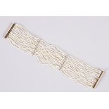 Naturperlen-Armband, u.a. 585er Gelbgold, um 1850 