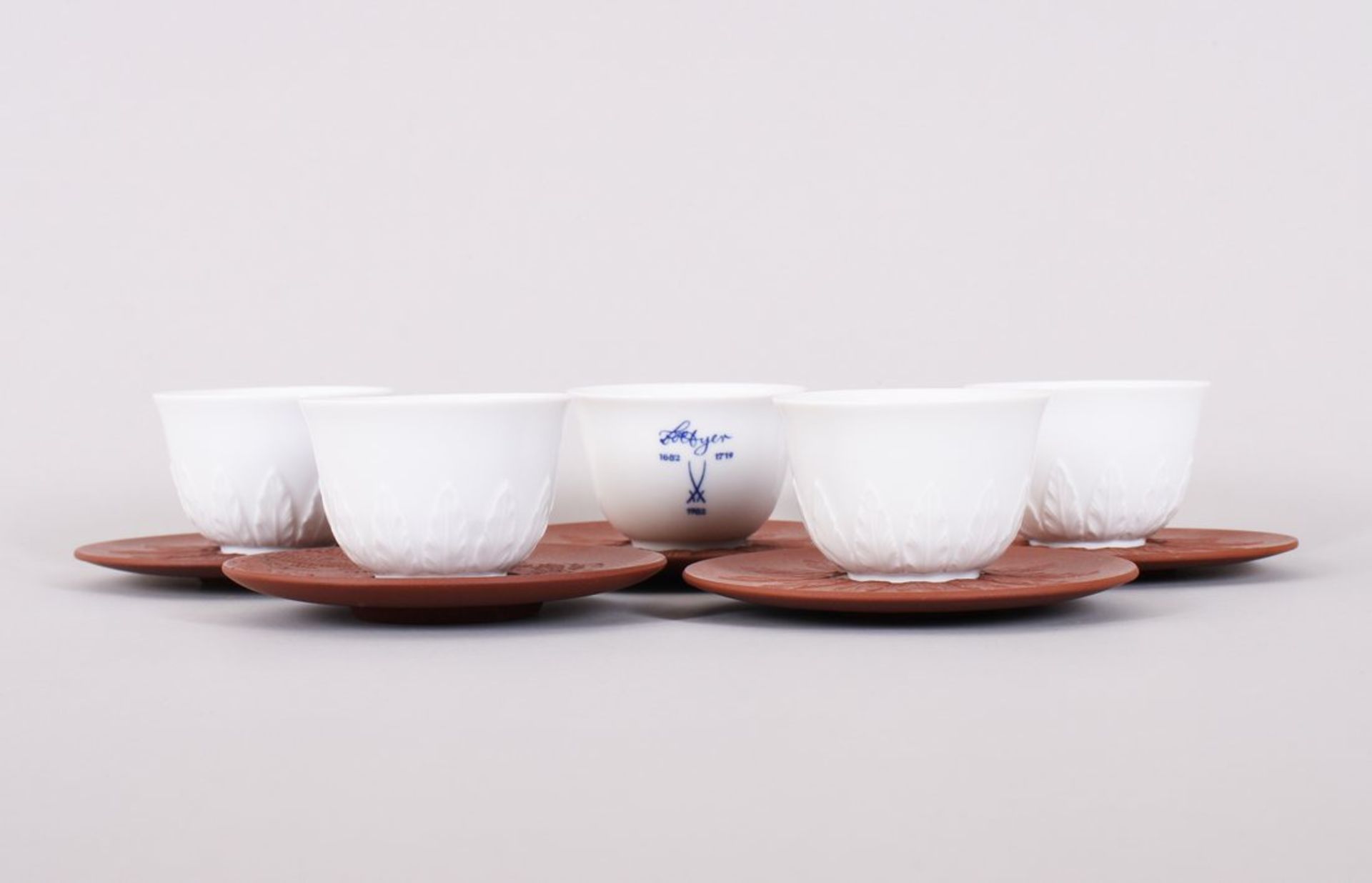 Fünf Koppchen mit Untertassen, Meissen, 1980er Jahre  - Bild 2 aus 6