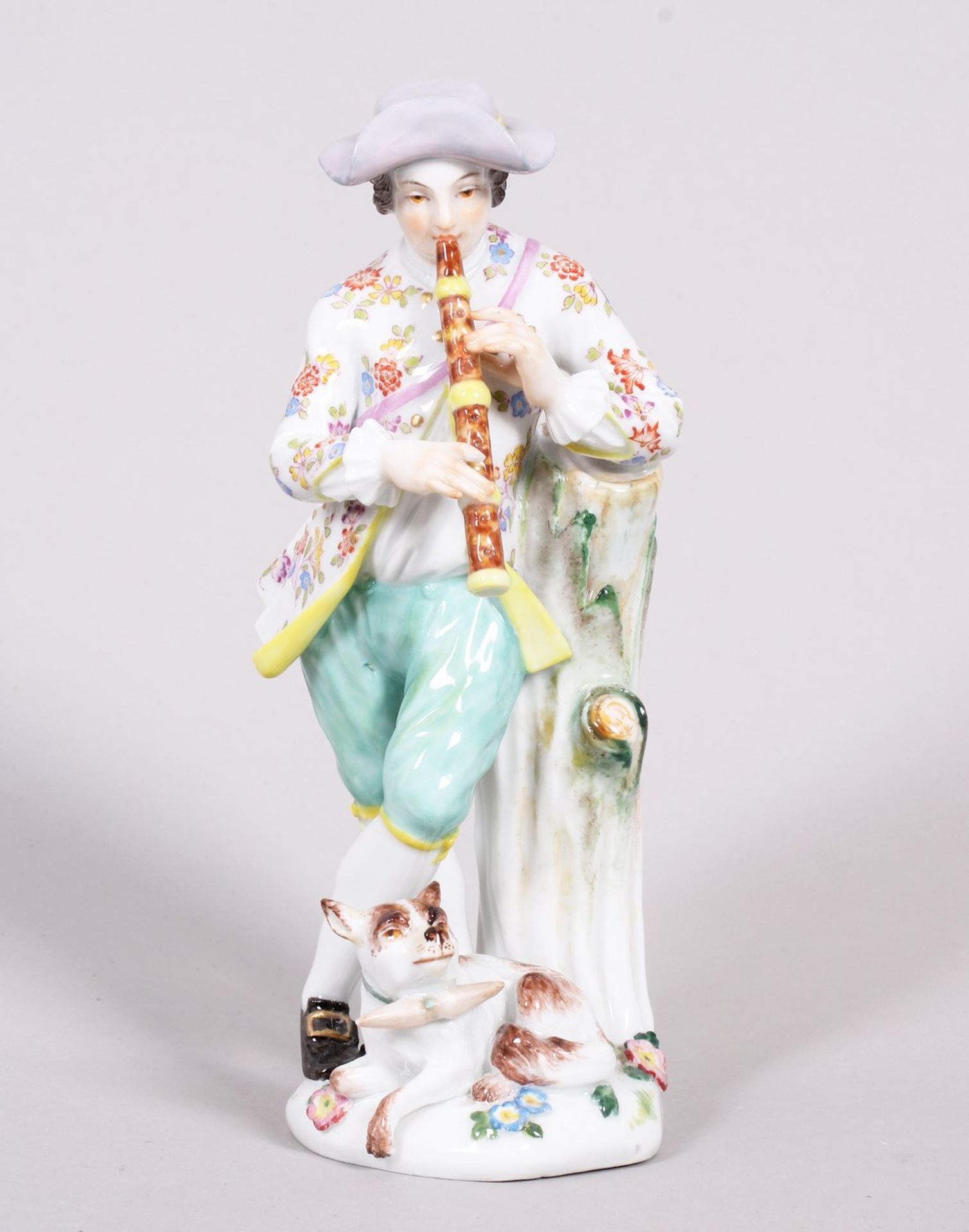 "Schäfer mit Flöte", Entwurf Johann Friedrich Eberlein für Meissen, Ausführung Mitte 20.Jh. 