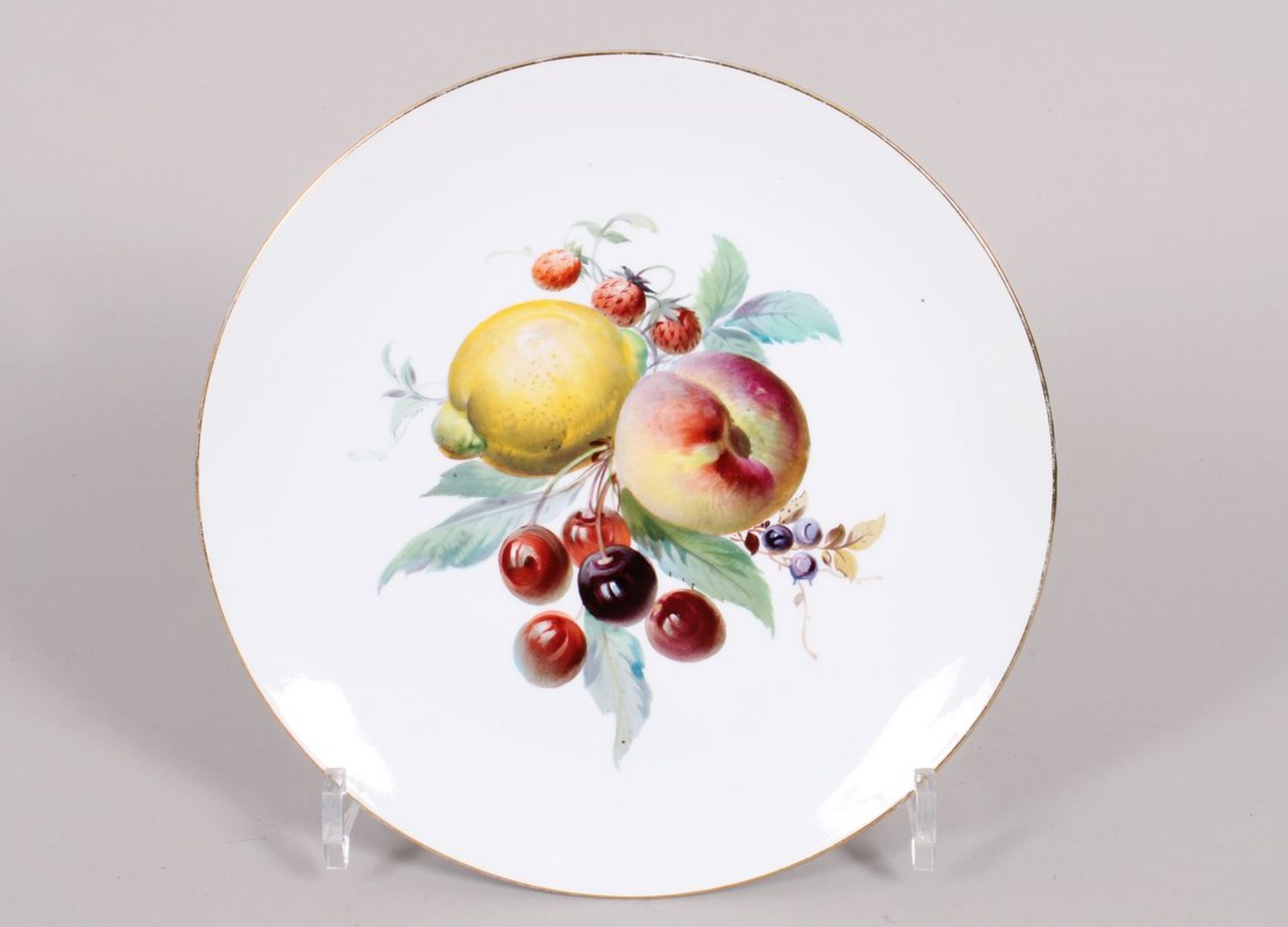 Wandteller mit Früchtestillleben, Meissen, Pfeifferzeit 