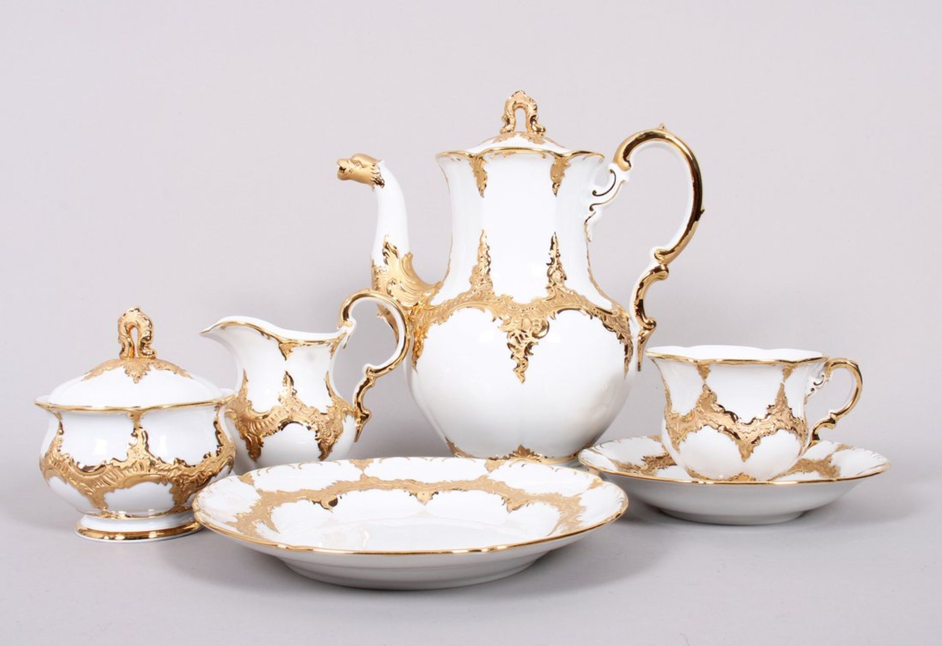 Kaffee-Prunkservice für 6 Personen, Meissen, "B-Form", Mitte 20.Jh., 2.Wahl  - Bild 6 aus 9