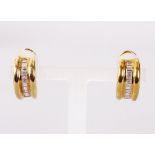 Paar Diamant-Ohrclips, 750er Gelbgold, 20.Jh. 