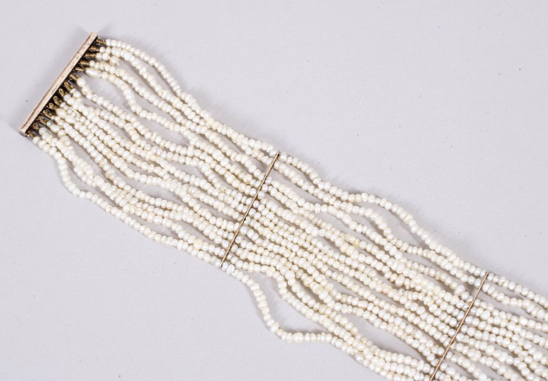 Naturperlen-Armband, u.a. 585er Gelbgold, um 1850  - Bild 2 aus 4
