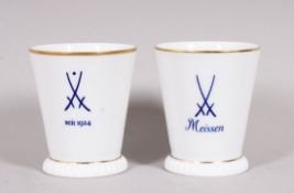 Paar Becher, Meissen, Edition "Freunde des Meissener Porzellans", 2002/ 2003 