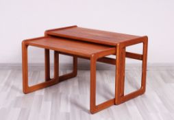 Paar Satztische, Dänemark, 1970er Jahre, Teak 
