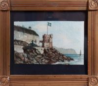 Coastal landscape with fortress, probably 1897