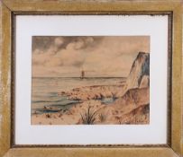 Coastal Landscape with Sailboat 