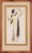 Tanzende, posierende Frau mit erhobenen Armen, 1920er Jahre 
