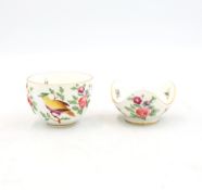 A Meissen tsaki cup and holder, early 20th Century, decorated with birds and embossed flowers ,