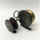 A MALLOCHS PATENT FOUR INCH FISHING REEL stamped, together with one further vintage reel (2)